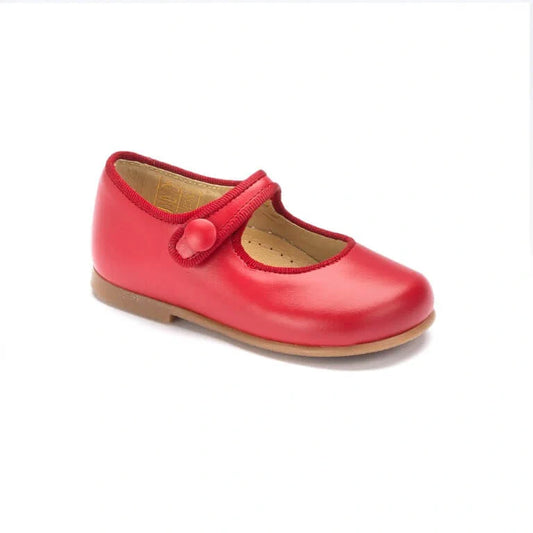 1041p - Red Leather Toddlers Button MaryJane